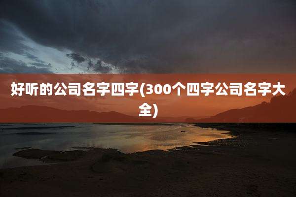好听的公司名字四字(300个四字公司名字大全)