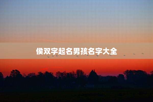 侯双字起名男孩名字大全