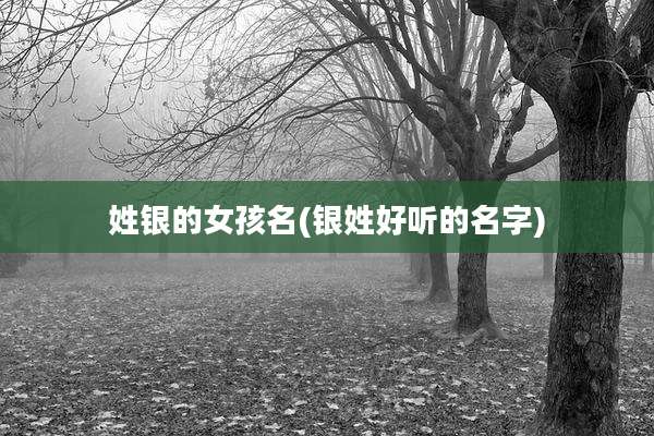 姓银的女孩名(银姓好听的名字)