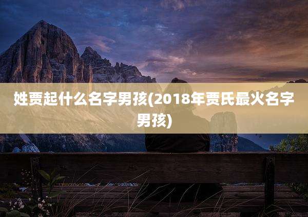 姓贾起什么名字男孩(2018年贾氏最火名字男孩)