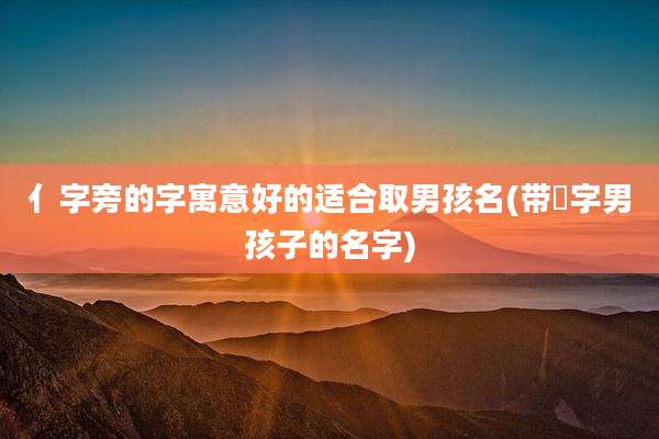 亻字旁的字寓意好的适合取男孩名(带珵字男孩子的名字)