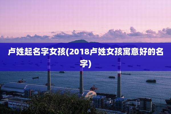 卢姓起名字女孩(2018卢姓女孩寓意好的名字)