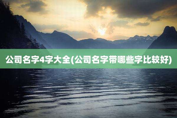 公司名字4字大全(公司名字带哪些字比较好)