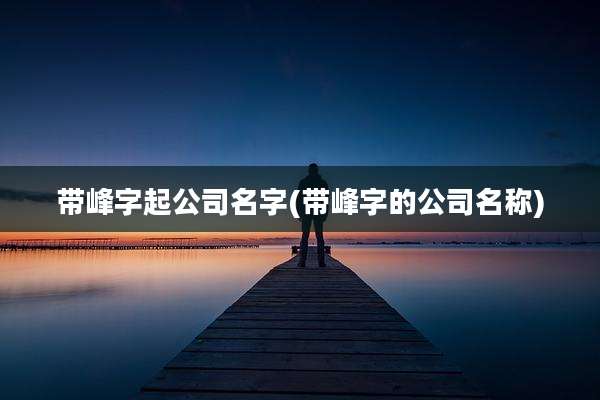 带峰字起公司名字(带峰字的公司名称)