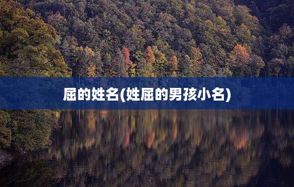 屈的姓名(姓屈的男孩小名)