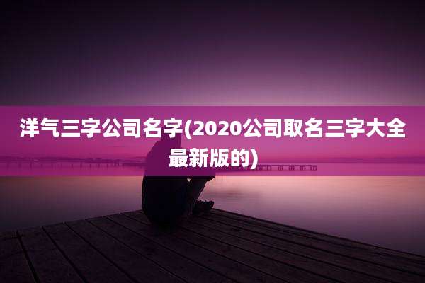 洋气三字公司名字(2020公司取名三字大全最新版的)