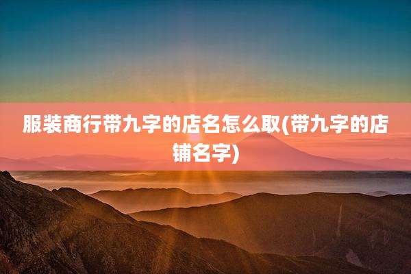 服装商行带九字的店名怎么取(带九字的店铺名字)
