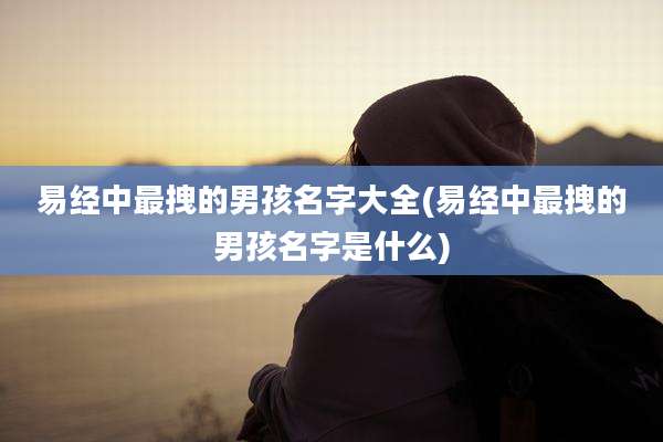 易经中最拽的男孩名字大全(易经中最拽的男孩名字是什么)