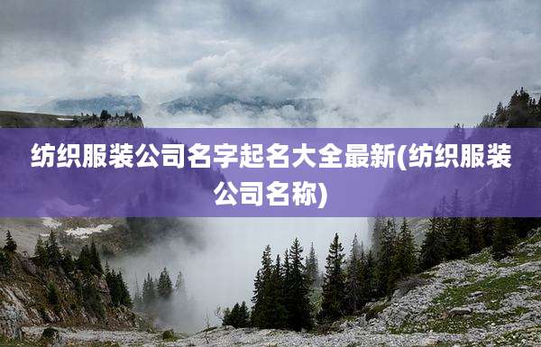 纺织服装公司名字起名大全最新(纺织服装公司名称)