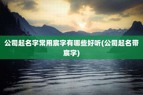 公司起名字常用宸字有哪些好听(公司起名带宸字)