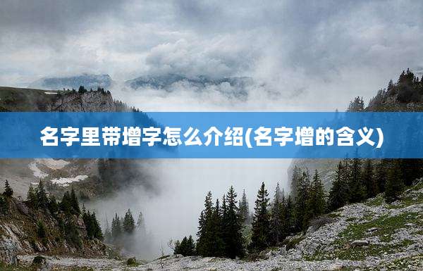名字里带增字怎么介绍(名字增的含义)