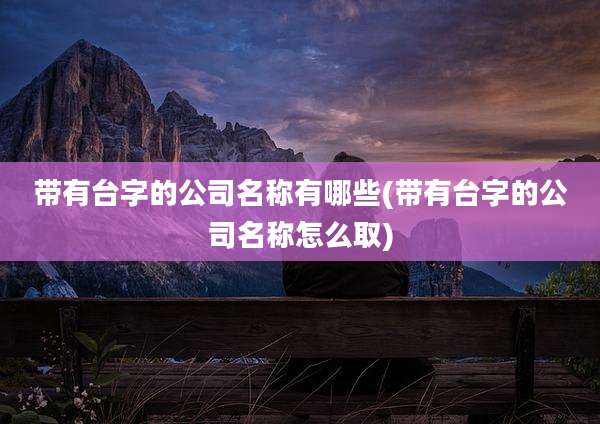带有台字的公司名称有哪些(带有台字的公司名称怎么取)
