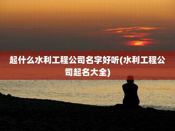 起什么水利工程公司名字好听(水利工程公司起名大全)