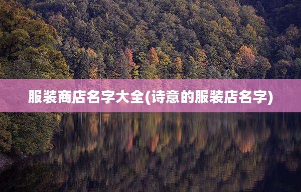 服装商店名字大全(诗意的服装店名字)