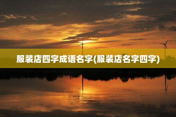 服装店四字成语名字(服装店名字四字)
