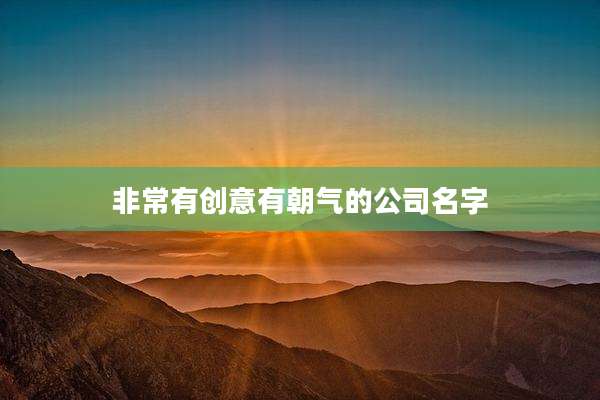 非常有创意有朝气的公司名字