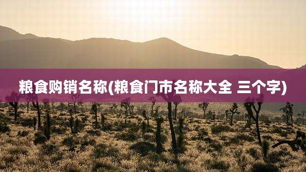 粮食购销名称(粮食门市名称大全 三个字)