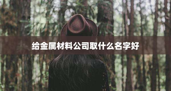 给金属材料公司取什么名字好