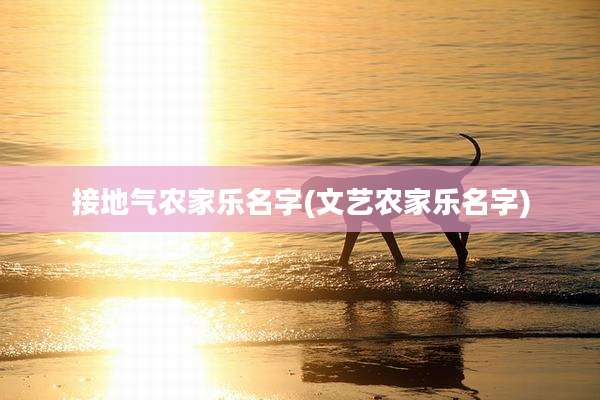 接地气农家乐名字(文艺农家乐名字)