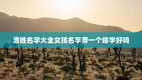 漕姓名字大全女孩名字带一个璋字好吗