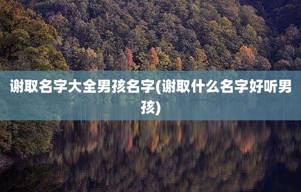 谢取名字大全男孩名字(谢取什么名字好听男孩)
