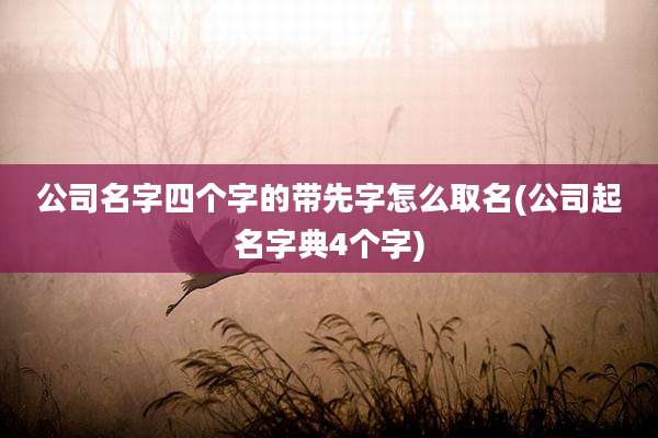 公司名字四个字的带先字怎么取名(公司起名字典4个字)