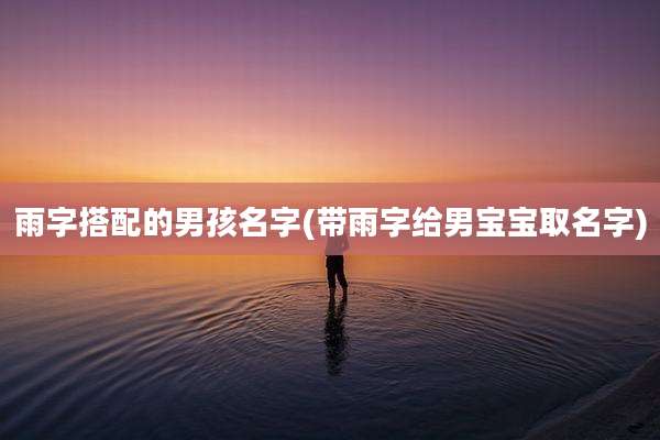 雨字搭配的男孩名字(带雨字给男宝宝取名字)