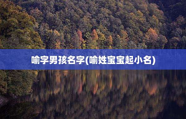 喻字男孩名字(喻姓宝宝起小名)
