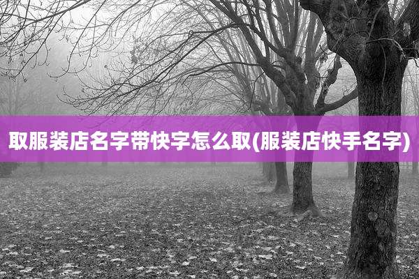 取服装店名字带快字怎么取(服装店快手名字)