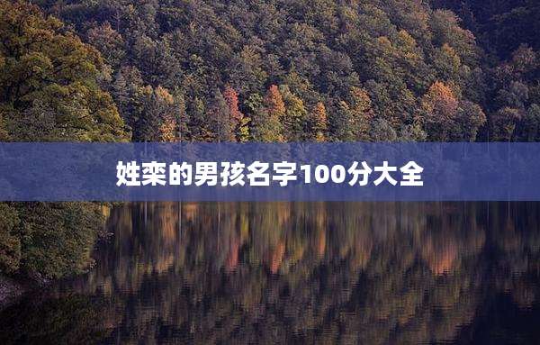 姓栾的男孩名字100分大全