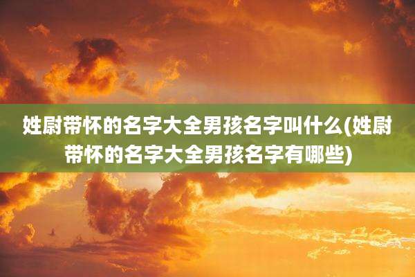 姓尉带怀的名字大全男孩名字叫什么(姓尉带怀的名字大全男孩名字有哪些)
