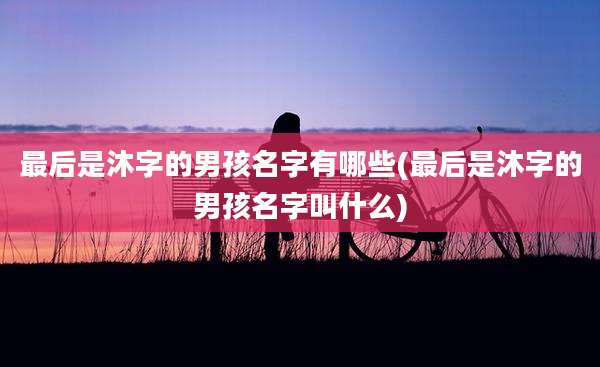 最后是沐字的男孩名字有哪些(最后是沐字的男孩名字叫什么)