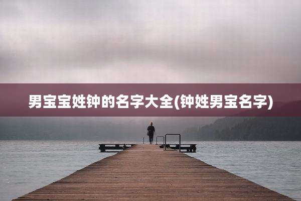 男宝宝姓钟的名字大全(钟姓男宝名字)