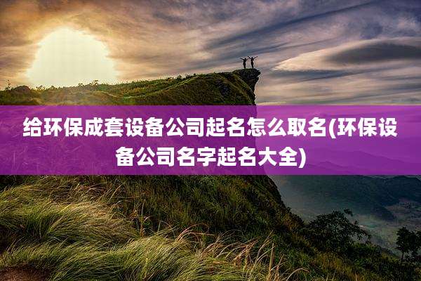 给环保成套设备公司起名怎么取名(环保设备公司名字起名大全)