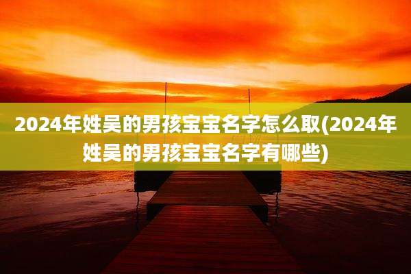 2024年姓吴的男孩宝宝名字怎么取(2024年姓吴的男孩宝宝名字有哪些)