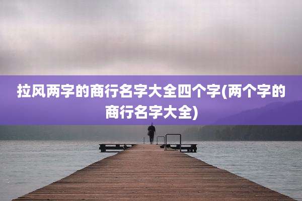 拉风两字的商行名字大全四个字(两个字的商行名字大全)