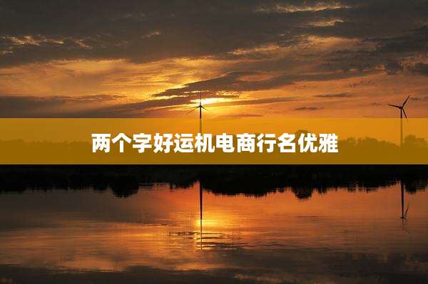 两个字好运机电商行名优雅