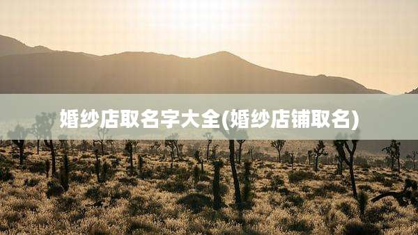 婚纱店取名字大全(婚纱店铺取名)