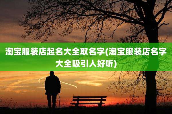 淘宝服装店起名大全取名字(淘宝服装店名字大全吸引人好听)