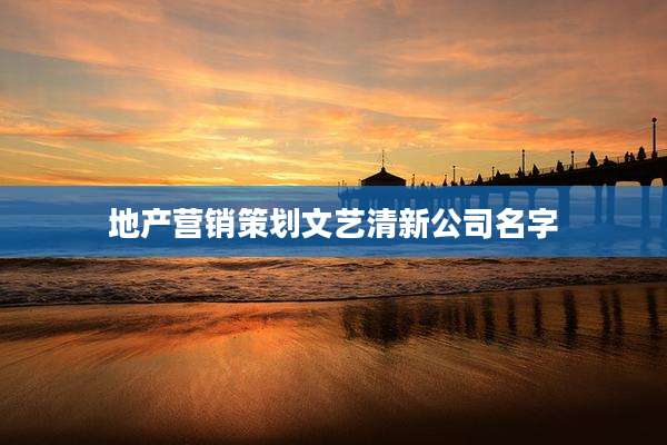 地产营销策划文艺清新公司名字