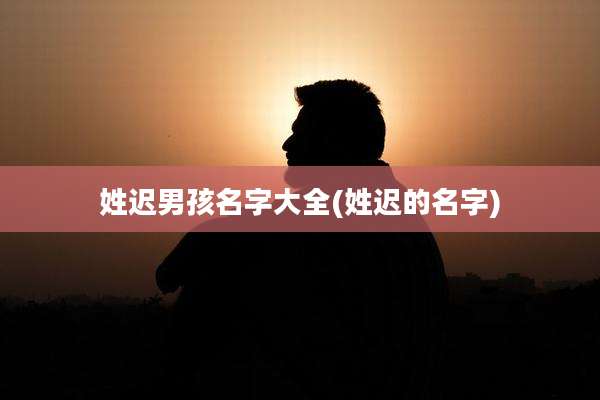 姓迟男孩名字大全(姓迟的名字)