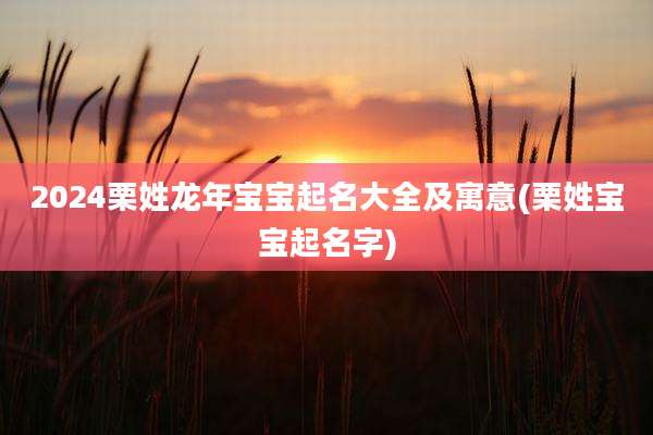 2024栗姓龙年宝宝起名大全及寓意(栗姓宝宝起名字)