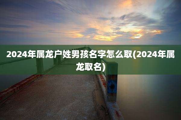 2024年属龙户姓男孩名字怎么取(2024年属龙取名)
