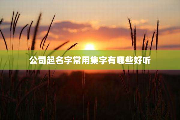 公司起名字常用集字有哪些好听