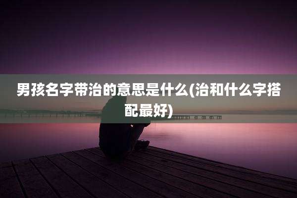 男孩名字带治的意思是什么(治和什么字搭配最好)