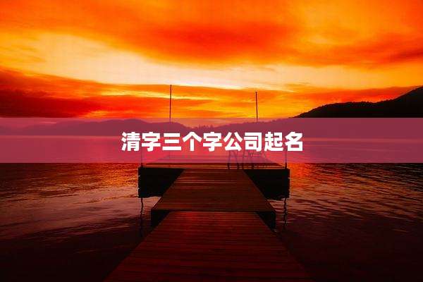 清字三个字公司起名