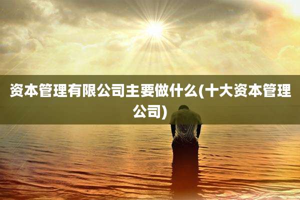资本管理有限公司主要做什么(十大资本管理公司)