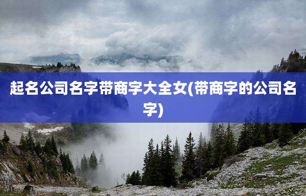 起名公司名字带商字大全女(带商字的公司名字)