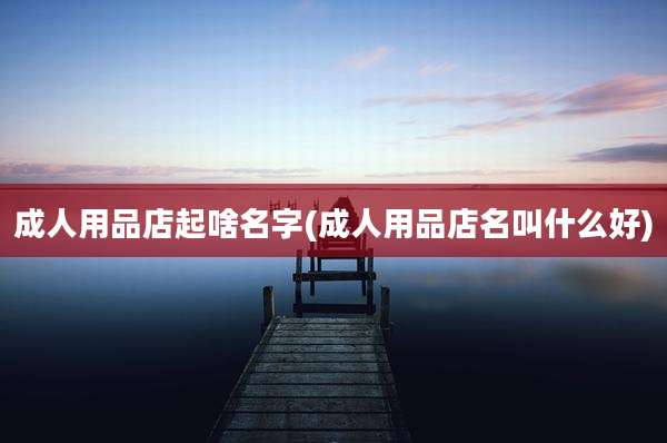 成人用品店起啥名字(成人用品店名叫什么好)