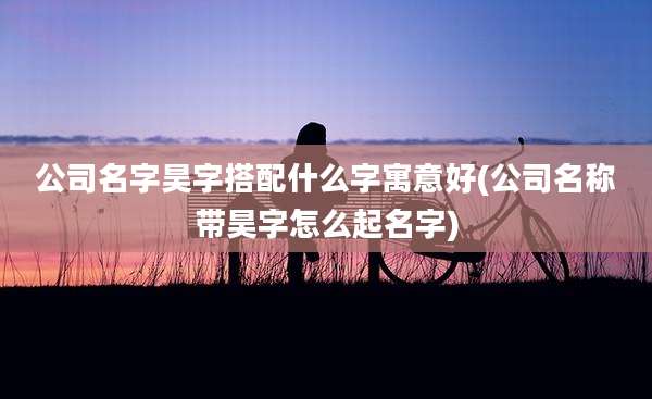 公司名字昊字搭配什么字寓意好(公司名称带昊字怎么起名字)